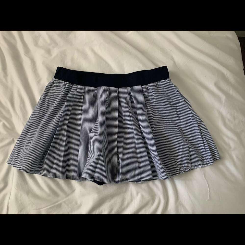 Fila Blue & White Stripped Pleated Tennis Skort
